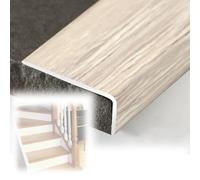 DAQXYH Aluminum Edging Trim Strip Stair Nose Molding 36" 48" L-Shaped Non-Slip Molding Trim Flexible Stair Edge Protector Cuttable For Wood/Vinyl/Tile Stairs Floor(Beige,120CM/48INCH)