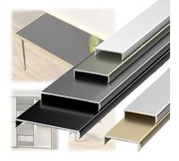 DAQXYH Metal U-Shape Edge Protector Edge Trims 15-36mm Veneer Channel Cuttable Scratch-Proof Edge Guards For Countertop Shelf Furniture(Black,34mm)