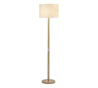DAR Avenue Floor Lamp Light Wood And Polished Chrome With Shade