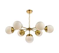 Dar Bombazine 7 Arm Ceiling Pendant Light - Natural Brass