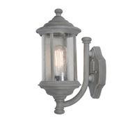 DAR Brompton Outdoor Wall Light Matt Grey Glass Ip43
