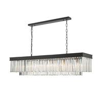 Dar Celeus 6 Light Crystal Bar Pendant Light - Black