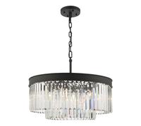 Dar Celeus 6 Light Crystal Chandelier - Black