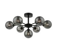Dar Cohen 7 Arm Semi Flush Ceiling Light - Matt Black