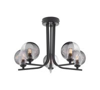 Dar Cradle 5 Light Semi-Flush Ceiling Light - Matt Black