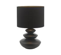 Dar Discus Ceramic Table Lamp - Black
