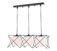 DAR Dreyson 3 Light Bar Pendant Matt Black And Opal Glass