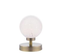 DAR Esben Touch Table Lamp Antique Brass With White Confetti Glass