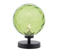 DAR Esben Touch Table Lamp Matt Black With Green Dimpled Glass
