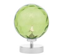DAR Esben Touch Table Lamp Polished Chrome With Green Dimpled Glass