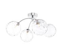Dar Izzy 4 Light Semi Flush With Clear Glass - Polished Chrome