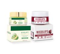 Dar.k Spots Removal Combo with NicoLip.s Lip Scrub Balm Brightening Dark Lips for Men and Women (20gm) - Under Eye Cream for Dark Circles for Women & Men with Vitamin E (20gm)