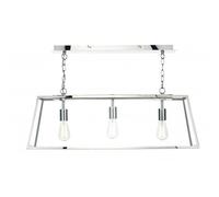 Dar Lighting Dar Academy 3 Light Ceiling Pendant in a Stainless Steel with Clear Glass