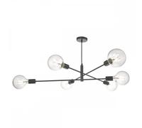 Dar Lighting Dar Alana 6 Light Ceiling Pendant in Matt Black Finish