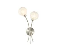 Dar Lighting Dar Avari 2 Light Wall Fitting in Satin Nickel Finish with Frosted Glass Shades