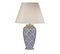Dar Lighting Dar Ely Single Light Blue and White Ceramic Table Lamp Base Only