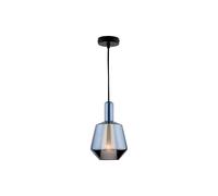 Dar Lighting Dar Esmeralda Small Ceiling Pendant Light With Blue And Opal Glass