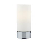 Dar Lighting Dar Jot Single Light Touch Table Lamp in Polished Chrome Finish with White Opal Glass Shade