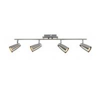 Dar Lighting Dar Loft 4 Light Low Energy Ceiling Spotlight Bar in Polished and Satin Chrome