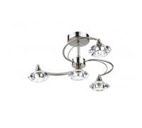 Dar Lighting Dar Luther 4 Light Semi-Flush Ceiling Fitting in a Satin Chrome Finish