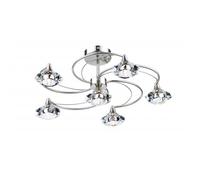 Dar Lighting Dar Luther 6 Light Semi-Flush Ceiling Fitting in a Satin Chrome Finish