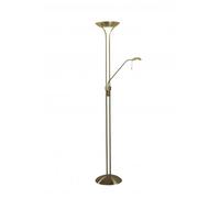 Dar Lighting Dar Montana 2 Light Floor Lamp In Antique Brass Finish