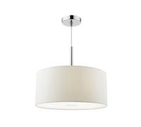 Dar Lighting Dar Ronda 3 Light 40cm Ceiling Pendant In White And Polished Chrome Finish