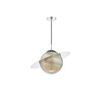 Dar Lighting Dar Saturn Glass Ceiling Pendant Light In Polished Chrome Finish