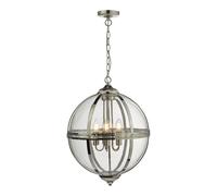 Dar Lighting Dar Vanessa 5 Light Ceiling Pendant in Polished Nickel Finish with Clear Glass