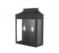 Dar Lighting Dar Vapour 2 Light Outdoor Wall Fitting in Black Finish