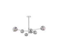 Dar Lighting Dar Vignette 6 Arm Ceiling Pendant Light In Polished Chrome with Smoked Glass