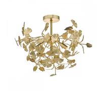 Dar Lighting Dar Yadira 4 Light Semi Flush Ceiling Fitting In Gold Leaf Finish