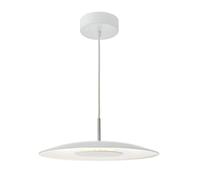 dar lighting Eno012 Enoch Led Metal Flying Saucer Pendant White and Stainless Steel