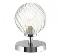 dar lighting ESB4150-03 Esben Touch Table Lamp Polished Chrome with Twisted Glass