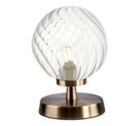 dar lighting ESB4175-03 Esben Touch Table Lamp Antique Brass with Twisted Glass