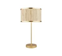 Dar Lighting Fenella Single Light Table Lamp In Gold Leaf Finish With Natural Seagrass Shade