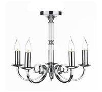 dar lighting Mur0550 Murray 5 Light Dual Mount Pendant Polished Chrome