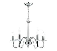 dar lighting PIQ0550 Pique 5 Light Polished Chrome Clear Crystal Detail