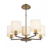 dar lighting Tyl0563 Tyler 5 Light Pendant Dual Mount - Bronze