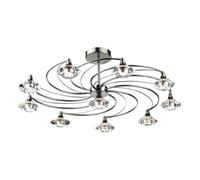 DAR Luther 10 Light Semi Flush Black Chrome Crystal