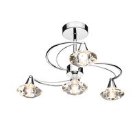 Dar Luther 4 Arm Semi-Flush Ceiling Light - Polished Chrome