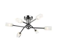 DAR Morgan 6 Light Semi Flush Black Chrome