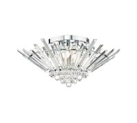 Dar Nimbus 5 Light Crystal Flush Ceiling Light - Polished Chrome