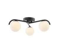 Dar Orlena 3 Light Flush Ceiling Light - Matt Black
