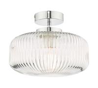 Dar Riva Glass Semi-Flush Light - Polished Chrome