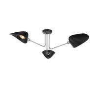 DAR Sebastian 3 Light Semi Flush Matt Black Polished Chrome