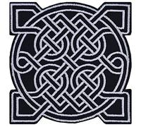Dara Celtic Infinity Nordic Knot - Embroidered Iron on Patches for Vikings Fans, Bikers, Rockers | Sew on or Iron on Applique Vikings Patches Badge for Backpacks, Jeans, Jackets, Vests 90X90 mm