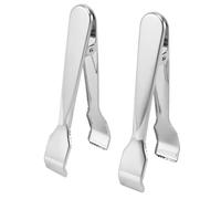 Darameea 2 Pcs Stainless Steel Ice Tongs with Sawteeth for Ice Bucket Ice Sugar Cubes Coffee Bar Food Serving