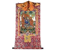 DARANCA Thangka Art - on the Bl Thangka - High-resolution Digital Giclee Print and Double Layer Hand Framed - Buddhist Tapestry Wall Hanging - 47"×32"(Frame Color 1)