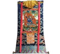 DARANCA Thangka Art - on the Bl Thangka - High-resolution Digital Giclee Print and Double Layer Hand Framed - Buddhist Tapestry Wall Hanging - 47"×32"(Frame Color 8)